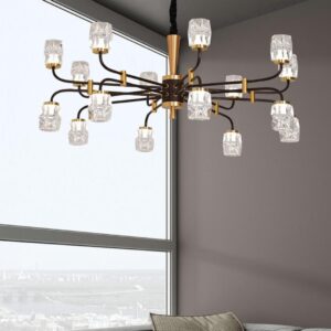Africab Chandelier Iron+Acrylic brown+gold color LED 12*6W