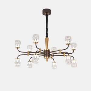 Africab Chandelier Iron+Acrylic brown+gold color LED 12*6W