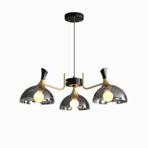 Africab Chandelier Iron+ Glass E27*312cm black base&black pvc wire
