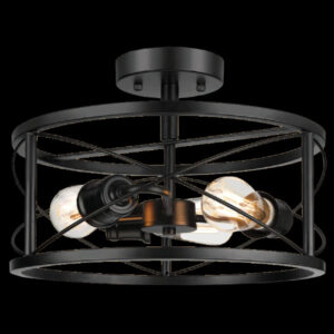 Africab Ceiling Lamp Iron E27*3 Black 12CM iron base