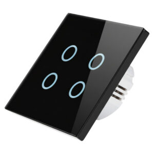 Africab Smart Switch 4 Gang 1 Way Black AF-WIFI-04-BK