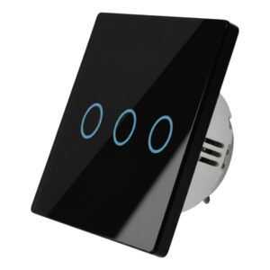 Africab Smart Switch 3 Gang 1 Way Black AF-WIFI-03-BK