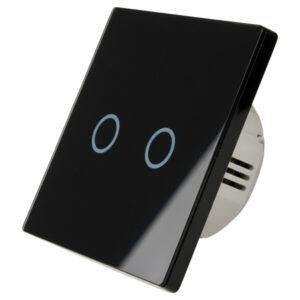 Africab Smart Switch 2 Gang 1 Way Black AF-WIFI-02-BK