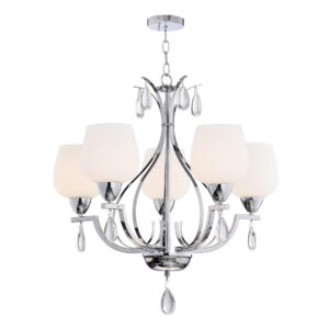 Tronic Elegant Silver 5-Light Frosted Glass Pendant