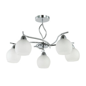 Tronic Elegant Silver 5-Light Frosted Glass Pendant