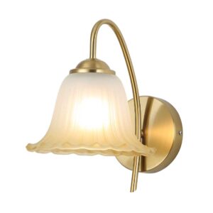 Tronic Decorative Frosted Bell Wall Light with Gold Arm