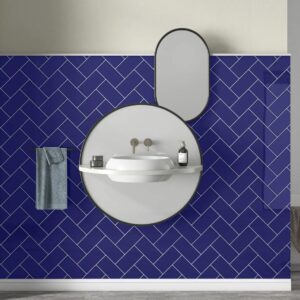 CTM Flat Pacific Blue Shiny Ceramic Wall Tile - 100 x 200mm