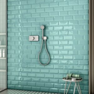 CTM Bevelled Aqua Green Ceramic Wall Tile - 100 x 200mm