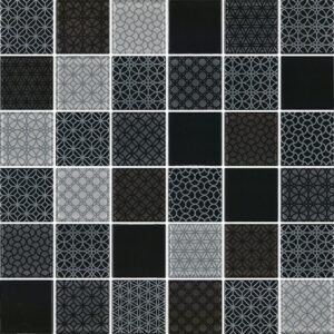 CTM Crossline Black Glass Mosaic - 300 x 300mm